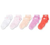 Champion Seasonal Socks 5PP Junior Quarter Socken, Rosa/Weiß/Violett (PS182), 27-30 Unisex - Kinder und Jugendliche, Rosa/Weiß/Violett (PS182)