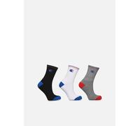 CHAMPION Socken mit Label-Stitching Modell 'Crew Socks' 3er-Pack in Mittelgrau meliert, Größe 39/42