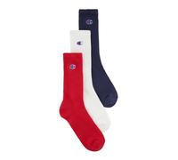 Champion Socks Seasonal (U20138) - Colored C-Logo 3PP Crew, Maritime Blau/Weiß/Kirschrot, 35-38 EU (2-5 UK) Unisex Erwachsene FW24, Maritimes Blau/Weiß/Kirschrot, 35-38