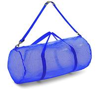 Champion Sports Mesh Seesack mit Reißverschluss und verstellbarem Schultergurt, 38,1 x 91,4 cm, Blau - Mehrzweck, übergroße Turnbeutel für Ausrüstung, Sportausrüstung, Wäsche, atmungsaktive Mesh Scuba und Reisetasche