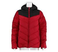 Champion Steppjacke - leichte wattierte Kapuzenjacke in Kontrastoptik - dunkelrot Damen, Größe M