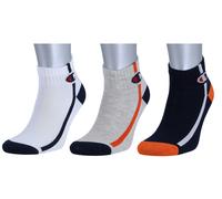 Champion Tennissocken (Baumwolle) Quarter C Logo-Print weiss/grau/navyblau Kinder - 3 Paar, Größe 31-34