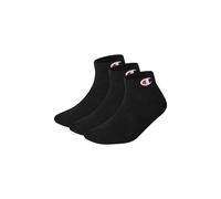 Champion Unisex Socken, 6er Pack - Quarter Socken, Basic, Logo Schwarz EU 39-42