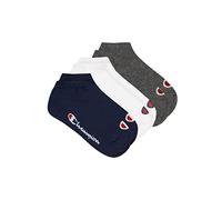 Champion Unisex Socken, 3 Paar - Sneaker Socken Basic Blau/Weiß/Grau EU 43-46