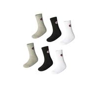 Champion Unisex Socken Basics 6er-Pack Crew-Füßlinge Hellgrau Melange/Weiß/Schwarz 27-30