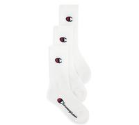 Champion Kinder Socken, 3er Pack - Crew Socken, einfarbig Weiß 31-34