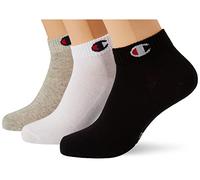 Champion Unisex Kinder Core- Junior 3PP Quarter Socken, Hellgrau Meliert, Weiß, Schwarz, 31-34 (3er Pack)