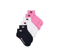 Champion Unisex - Kinder und Jugendliche Core Socks Junior 6PP Quarter Innensocken, Rosa (Fucsia), 31-34 cm