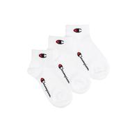 Champion Kinder Socken, 3er Pack - Quarter, Logo, einfarbig Weiß 31-34