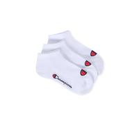 Champion Kinder Socken, 3er Pack - Sneaker Socken, Logo, einfarbig Weiß 31-34