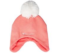 Champion Unisex-Kinder und Jugendliche Junior Knit Beanie-Mtze, IntensivRose/Weiß, Einheitsgröße für alle