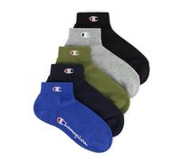 Champion Unisex - Kinder und Jugendliche Socks Seasonal Junior (U30078) - C-Logo 5PP Quarter Füßlinge, Nero/Blu Marino/Verde Oliva/Grigio Melange Chiaro/Blu Profondo,