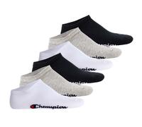 Champion Unisex Sneaker Socken, 6er Pack - Sneaker Socken Basic, Logo Schwarz/Weiß/Grau EU 35-38