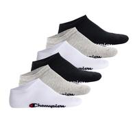 Champion Unisex Sneaker Socken, 6er Pack - Sneaker Socken Basic, Logo Schwarz/Weiß/Grau EU 43-46