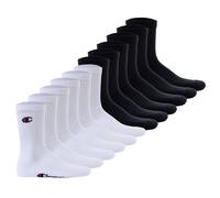 Champion Unisex Socken, 12 Paar - Crew Socken Basic Weiß/Schwarz / EU 43-46 43-46 Mehrfarbig