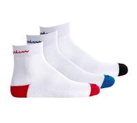 Champion Unisex Socken, 3 Paar - Crew Socken, Logo, Streifen Weiß EU 35-38
