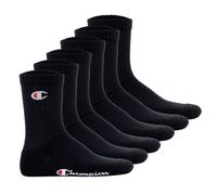 Champion Unisex Socken, 6 Paar - Crew Socken Basic Schwarz / EU 39-42 39-42 Schwarz