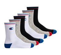 Kurzsocken CHAMPION "Socken 6er Pack", Herren, Gr. 43-46, bunt (schwarz, weiß, grau), Obermaterial: 71% Baumwolle CO. 27% Polyester PES. 2% Elasthan EL., Socken (86760948-43) schwarz, weiß, grau