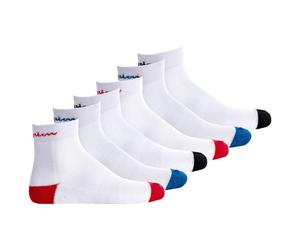 Champion Unisex Socken, 6 Paar - Crew Socken, Logo, Streifen Weiß EU 39-42