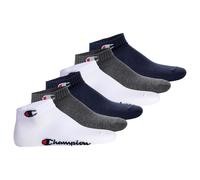 Champion Unisex Socken, 6er Pack - Quarter Socken, Basic, Logo Blau/Weiß/Grau / EU 35-38 35-38 Mehrfarbig