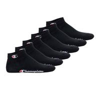 Champion Unisex Socken, 6er Pack - Quarter Socken, Basic, Logo Schwarz / EU 35-38 35-38 Schwarz