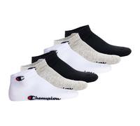 Champion Unisex Socken, 6er Pack - Quarter Socken, Basic, Logo Schwarz/Weiß/Grau EU 43-46