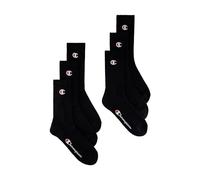 Champion Unisex Socks Basics 6pk Crew Füßlinge, Schwarz, 39-42 EU