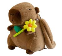 champracer Capybara Plüschtier Rucksack Capybara Rucksack Capybara Kuscheltier Plüsch Rucksack für Erwachsene Wasserschwein Kuscheltier Plüschtier Rucksack Kinder (Gelbe Blumen)