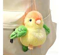 champracer Plüschvögel, 14 cm, 5 realistisch gestaltete Vogel-Schlüsselanhänger, ideal zur Verzierung von Rucksäcken, süßes Geschenk für Kinder (Papagei)