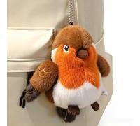 champracer Plüschvögel, 14 cm, 5 realistisch gestaltete Vogel-Schlüsselanhänger, ideal zur Verzierung von Rucksäcken, süßes Geschenk für Kinder (Rotkehlchen)