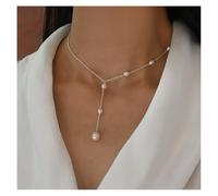 changgengyi Halsketten, Echte S925 Sterling Silber Natürliche Süßwasser Perle Anhänger Halskette Schmuck for Frauen,für Damen