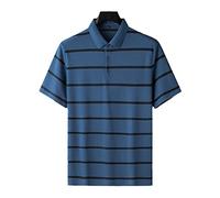 Channgya Lässige Poloshirts Für Herren, Große Größe 7XL, Einfache Streifen, Elastisch, Lässiges, Atmungsaktives Kurzarm-Poloshirt, Sommer, Übergroßes, Lockeres Business-T-Shirt Mit Reversknöpfen, Go