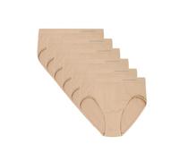 Channo Damen-Klassiker-Basic-Slip, Nahtlos, Nylon, unsichtbarer Effekt, Midi High - 6 Stück, Nerz, XL