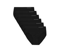 Channo Damen-Klassiker-Basic-Slip, Nahtlos, Nylon, unsichtbarer Effekt, Midi High - 6 Stück, Schwarz, XL