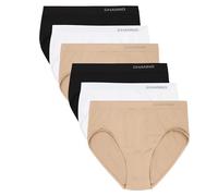 Channo Damen-Klassiker-Basic-Slip, Nahtlos, Nylon, unsichtbarer Effekt, Midi High - 6 Stück, Sortiert, XL