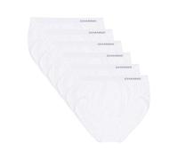 Channo Damen-Klassiker-Basic-Slip, Nahtlos, Nylon, unsichtbarer Effekt, Midi High - 6 Stück, Weiß, XL