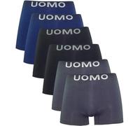 Channo Herren Nahtlosen Nylon Boxershorts: Weich Elastisch und Bequem - Uomo Kollektion (Packung mit 6 Dunkles Mehrfarben XL)