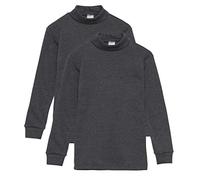 Channo Thermo-Oberteil für Jungen - Grundlegendes Langarm-T-Shirt mit Stehkragen für Mädchen - Packung mit 2, Grau, 2 Jahre