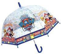 Chanos Chanos Paw Patrol Manual Dome Shape Poe Transparent Folding Umbrella, 48 cm, Blue and White Regenschirm, Weiß (Blue White)