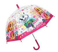Chanos Chanos Paw Patrol Manual Dome Shape Poe Transparent Folding Umbrella, 48 cm, Pink And Red Regenschirm, (Pink Red)