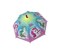 Chanos Regenschirm Kinder für Mädchen, Einhorn Stockschirm Ø 70 cm, leicht (ca. 200 g), manuell, ab 3 Jahren - bunter Regenbogen Kinderschirm mit Kunststoffgriff