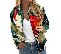 Chanpning Bomberjacke Damen Baggy Blouson Sportjacke Bequem Pilotenjacke Fliegerjacke Winddichte Funktionsjacke Kurz Sweatjacke Übergangsjacke Leichte Sommerjacke Outdoor Damenjacken