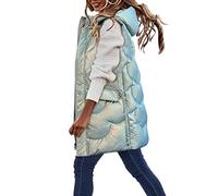 Chanpning Daunenweste Damen Outdoor Outdoor Gesteppt Weste Mantel Winter Ärmellos Lang Kapuze Daunenweste Lang Weste Steppweste Frauen Winter Warm Weste Winterjacke Kapuzenweste Weste