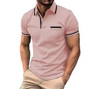 Chanpning Herren Poloshirt Kurzarm Freizeit Leicht T-Shirt Muskel Hemd Business Trainingsshirt Hemdkragen Tshirt Comfortable Polohemd Loose Fit Outdoorshirt Herren T Shirt mit Brusttasche