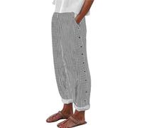 Chanpning Hose Damen Sommer Kurz Leicht Lang Stoffhose Damenhosen Elegant Sommer Hose Schlupfhose Damenhose Straight Bein Hose Flower Freizeithose Damen Pumphose