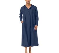 Chanpning Kaftan Männer Ethnisch Kandoura Saudi Stil Kurzarm Robe Djellaba Abaya Ethnische Kaftan Araber Saudi Thobe Leinen Gebetskleid Baumwolle Kleider Ferace Kleid für Männer Muslim Kaftan Outfit