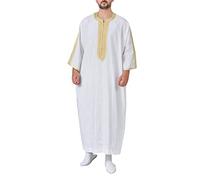Chanpning Nachthemd Männer Baumwolle Ethnische Kleidung Arabische Outfit Ihram Tunika Araber Saudi Abend Abaya Pyjama Seite Split Kleider Sünnet Kiyafetleri Robe Einfarbig Gebetskleid