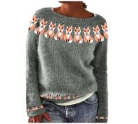 Chanpning Pullover Damen Elegant Merinowolle Strickpullover Locker Rundhals/v-Ausschnitt Longshirt Gestrickter Sweater Feinstrick Winterpullover Autumn Winter Kaschmir Cashmere Wollpullover