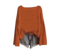 Chanpning Pullover Damen Elegant Merinowolle Strickpullover Weich Rippstrick Langarmshirt Longshirt Weich Knit Sweater Feinstrick Winterpullover Autumn Winter Kaschmir Cashmere Wollpullover