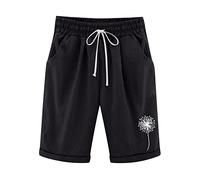 Chanpning Sommerhose Damen Trainings Jogginghose Sommer Boho Haremshose Hose Damen High Waist Sommerhosen Damen Leicht Retro Shorts Damen Kurze Hose Damen Knielang Große Größen